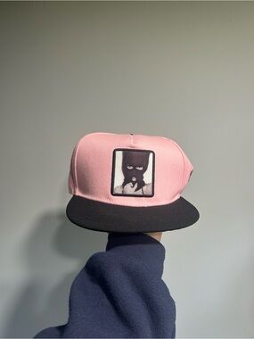 Pink and Black Cap with Graphic Patch